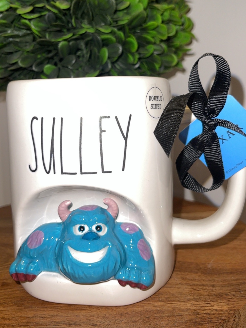 Rae Dunn Disney Monsters Inc Mug with Blue Sulley 3D Accent